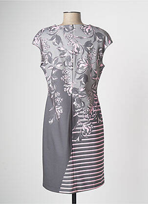 Robe mi-longue imprimé fleurs sans manche gris PAUL BRIAL femme