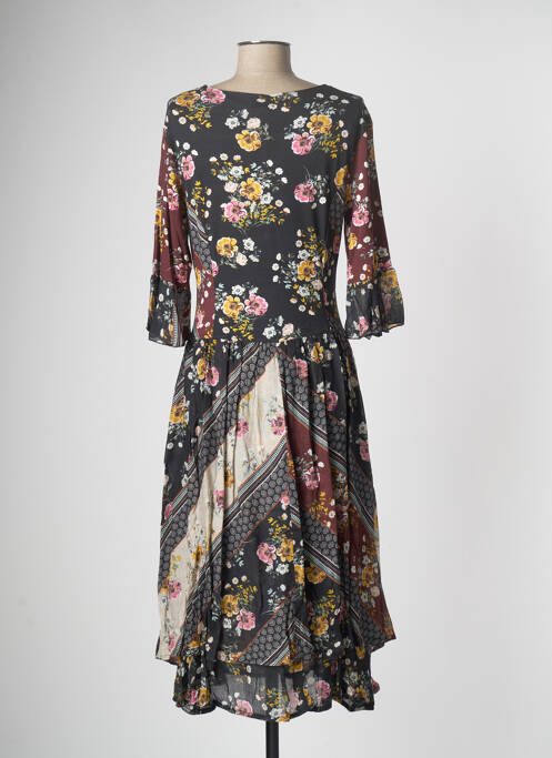 Robe mi-longue noir PAUL BRIAL pour femme