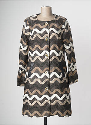 Veste casual epaulette marron PAUL BRIAL femme