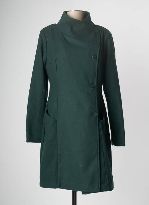 Manteau long vert PAUL BRIAL pour femme