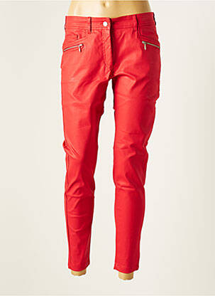 Pantalon slim tissage enduit taille normale rouge PAUL BRIAL femme