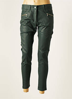 Pantalon slim tissage enduit taille normale vert PAUL BRIAL femme