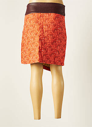 Jupe courte coupe droite orange PAUL BRIAL femme