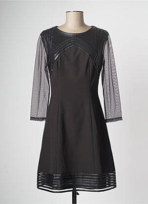Robe mi-longue manches 3/4 manches 3/4 noir PAUL BRIAL femme