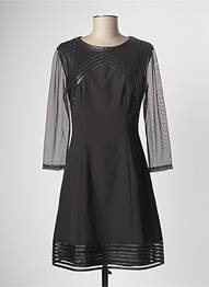 Robe mi-longue manches 3/4 manches 3/4 noir PAUL BRIAL femme