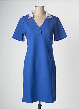 Robe mi-longue manches courtes manches courtes bleu PAUL BRIAL femme