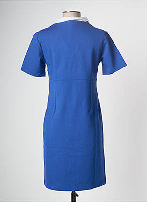 Robe mi-longue manches courtes manches courtes bleu PAUL BRIAL femme