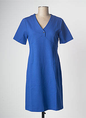 Robe mi-longue manches courtes manches courtes bleu PAUL BRIAL femme