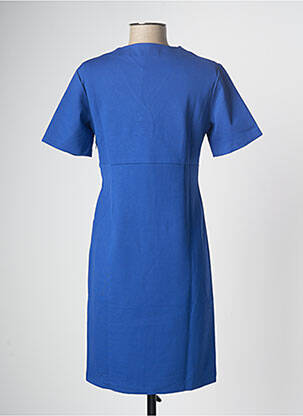 Robe mi-longue manches courtes manches courtes bleu PAUL BRIAL femme
