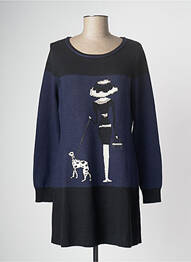 Robe pull coupe droite manches longues noir PAUL BRIAL femme