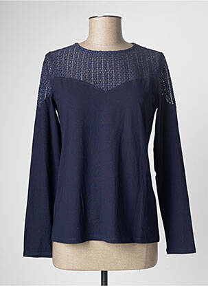 Top stretch manches longues bleu PAUL BRIAL femme