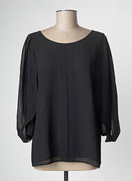 Blouse légère et transparente manches 3/4 noir PAUL BRIAL femme