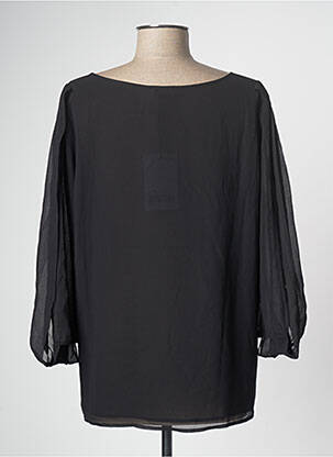 Blouse légère et transparente manches 3/4 noir PAUL BRIAL femme