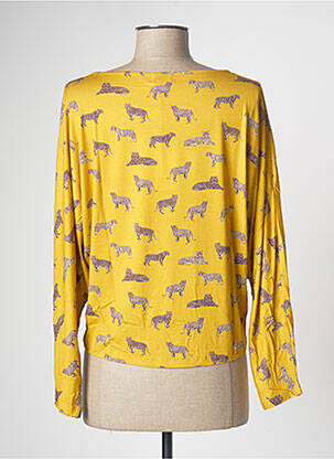 Top stretch manches longues jaune PAUL BRIAL femme