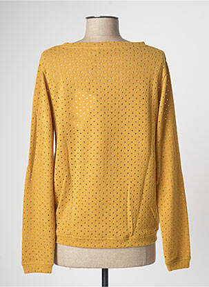Pull maille ajourée manches longues jaune PAUL BRIAL femme
