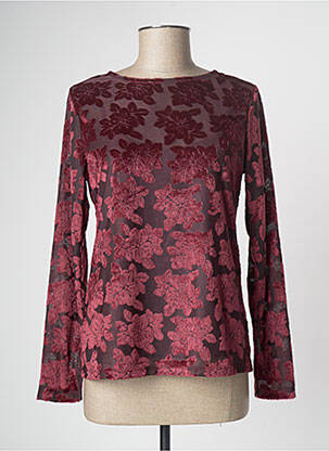 Top col rond manches longues rouge PAUL BRIAL femme