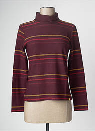 Sous-pull imprimé rayures manches longues rouge PAUL BRIAL femme
