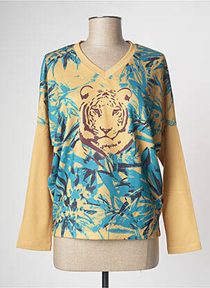 Sweat-shirt tissage jersey manches longues jaune PAUL BRIAL femme