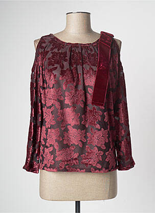 Top col rond manches longues rouge PAUL BRIAL femme