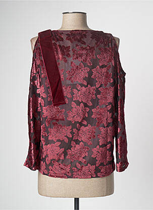 Top col rond manches longues rouge PAUL BRIAL femme
