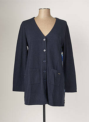 Gilet manches longues bleu MALOKA pour femme