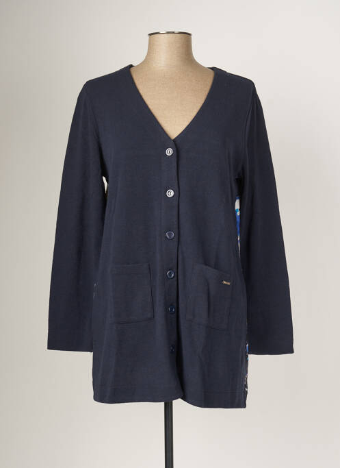 Gilet manches longues bleu MALOKA pour femme