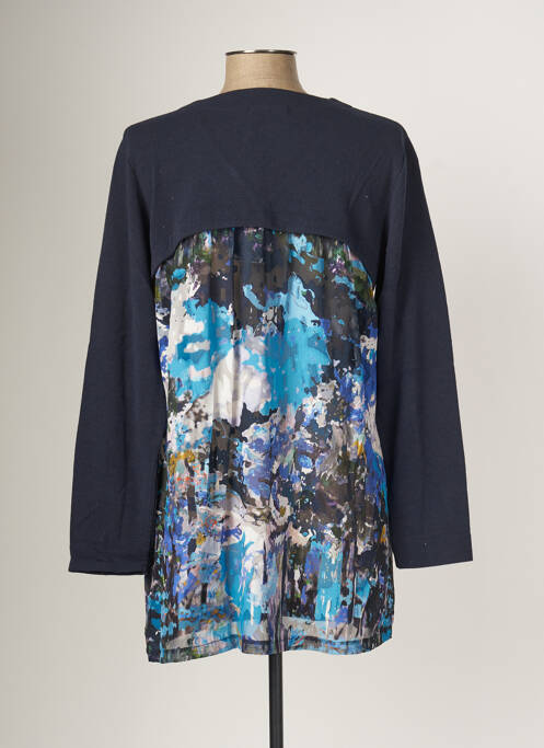 Gilet manches longues bleu MALOKA pour femme