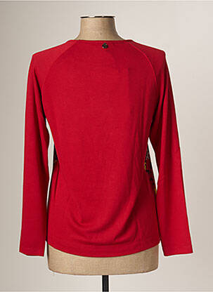 Top tissage jersey manches longues rouge MALOKA femme