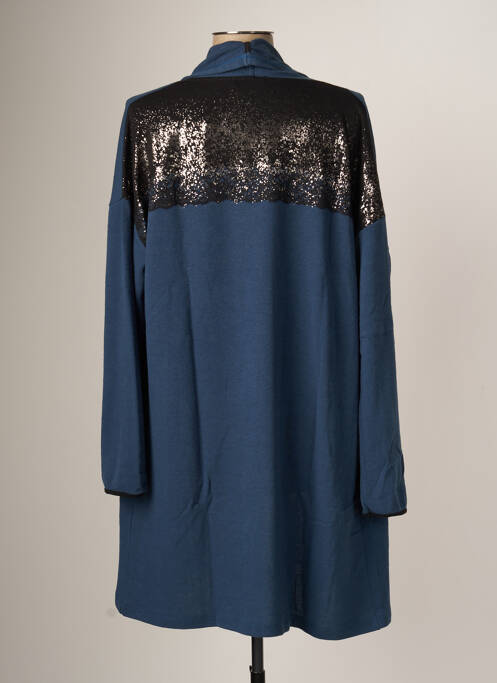 Gilet manches longues bleu MALOKA pour femme