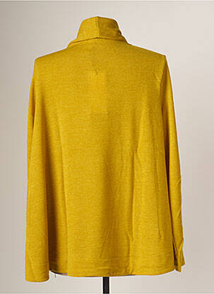 Gilet manches longues col châle jaune MALOKA femme