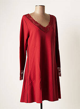 Robe courte manches longues manches longues orange MALOKA femme