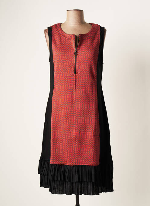 Robe mi-longue orange MALOKA pour femme