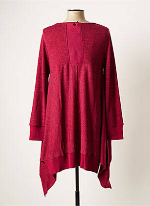 Robe pull tissage chiné manches longues rose MALOKA femme