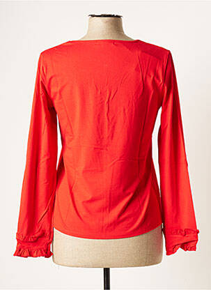 Polo sérigraphie avec strass manches longues orange PAUL BRIAL femme