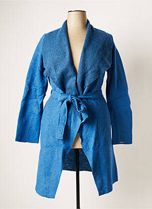 Manteau long bleu MALOKA pour femme
