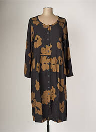 Robe longue manches longues manches longues noir G!OZE femme