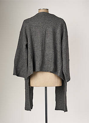 Gilet manches longues col châle gris G!OZE femme