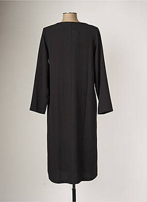Robe mi-longue coupe fluide manches longues noir G!OZE femme