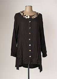 Gilet manches longues coupe cintrée noir G!OZE femme