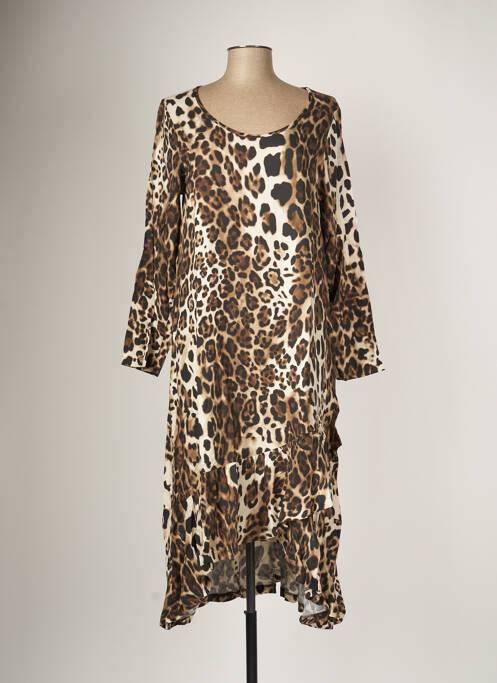 Robe mi-longue marron G!OZE pour femme