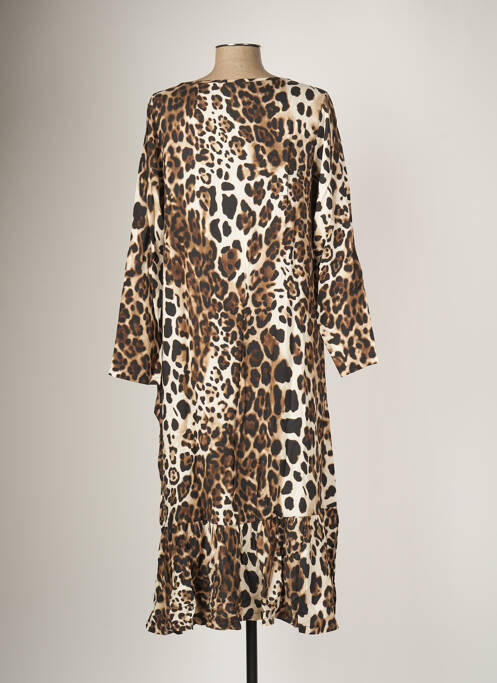 Robe mi-longue marron G!OZE pour femme