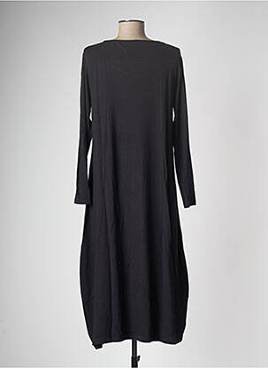 Robe mi-longue imprimé fantaisie manches longues noir G!OZE femme