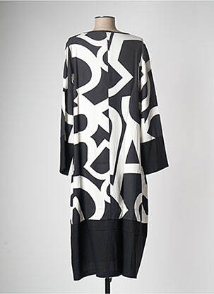 Robe mi-longue coupe fluide manches longues noir G!OZE femme