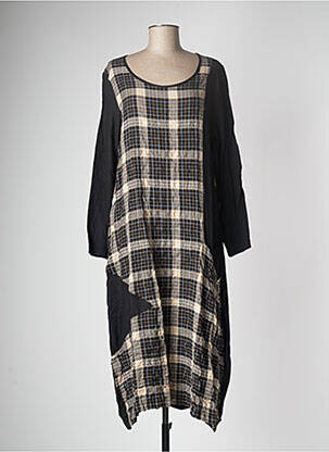 Robe longue manches longues manches longues noir G!OZE femme
