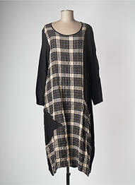 Robe longue manches longues manches longues noir G!OZE femme