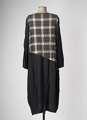 Robe longue manches longues manches longues noir G!OZE femme