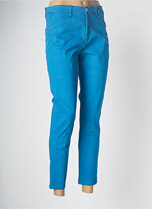Pantalon 7/8 stretch taille normale bleu MALOKA femme