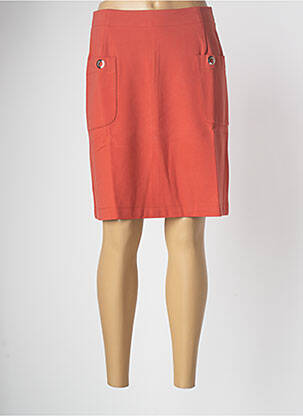 Jupe mi-longue stretch orange MALOKA femme