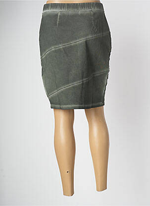 Jupe mi-longue coupe droite vert MALOKA femme