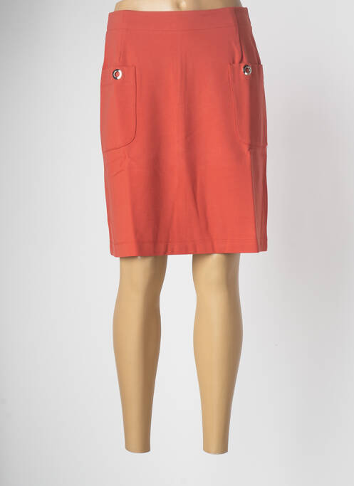 Jupe mi-longue orange MALOKA pour femme
